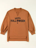 Women's Oversized Sweatshirt Happy Halloween Graphic Notched Long Sleeve Top 9287ed78-c91d-436a-ba9b-97480072ff46-Max-Origin Trendsi