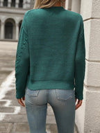 Cable-Knit Sweater Round Neck Long Sleeve Pullover 92add67b-42a0-4dda-b574-435947b7d819-Max Trendsi