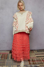 POL Womens Sweater Cream with Floral Ruffle Detail Round Neck Pullover 92ae54b5-0229-4443-8549-954868082a0b-Max-Origin Trendsi