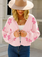 Cardigan Angel Wings Flower Open Front Long Sleeve Knitwear 92da8a76-0ac6-4f3b-882c-db3eb3ee9782-Max Trendsi