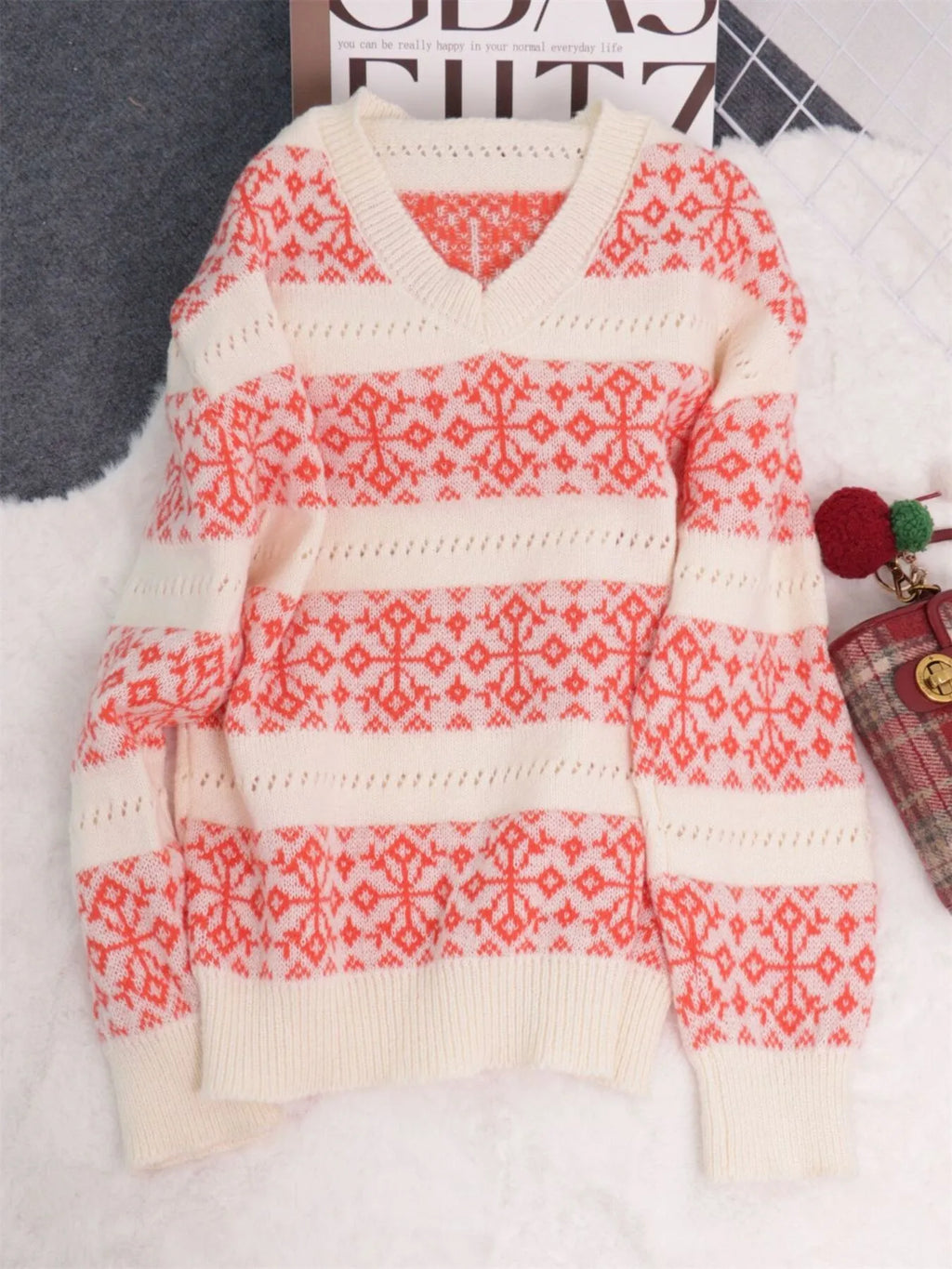 Women's Sweater Contrast Ribbed Hem Long Sleeve Pullover 930f505067194d728067d0ae62192ba4-Max-Origin Trendsi