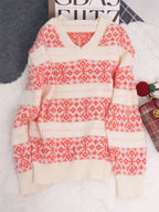 Women's Sweater Contrast Ribbed Hem Long Sleeve Pullover 930f505067194d728067d0ae62192ba4-Max-Origin Trendsi