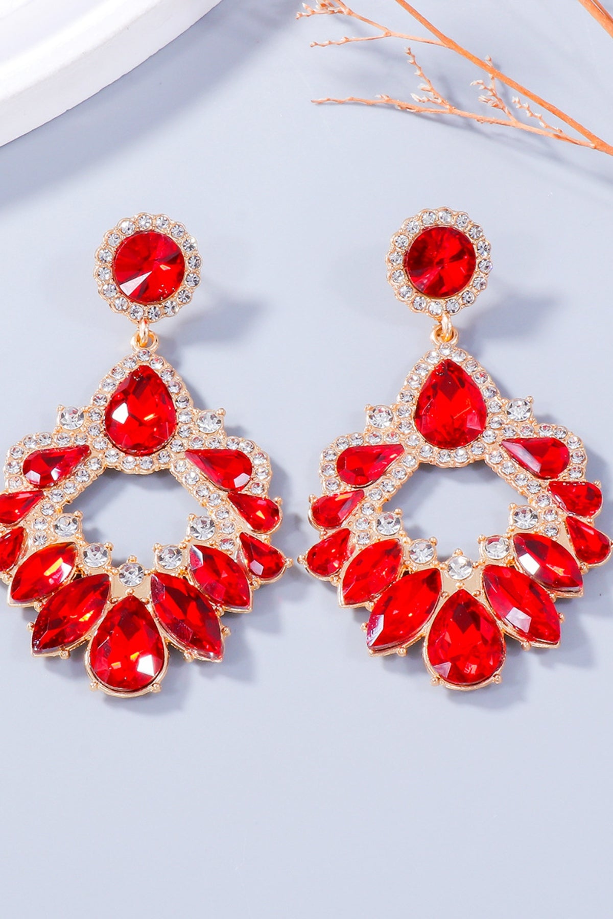 Dangle Earrings Alloy Rhinestone Teardrop Colorful Women Fashion Jewelry 931a32ae-9db4-475c-83b8-a178cb3d0299-Max Trendsi