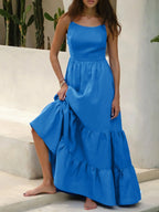 Maxi Cami Dress Cotton Backless Tiered with Ruffled Hem 936d501e-0f7a-4de1-97da-b60e65483d49-Max-Origin Trendsi