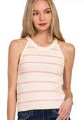 Zenana Women Sweater Tank Top Stripe Cream Pink CREAM PINK 93a5dd321a4b43989f406b351941c3e4-Max-Origin Trendsi