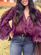 Womens Blouse Ruffled Layered Sheer Long Sleeve Top 93c84f96-b482-401d-a958-9543c0fbd303-Max-Origin Trendsi