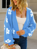 Cardigan Angel Wings Flower Open Front Long Sleeve Knitwear 93ce0405-658e-4a12-81c7-cf6071742d66-Max Trendsi