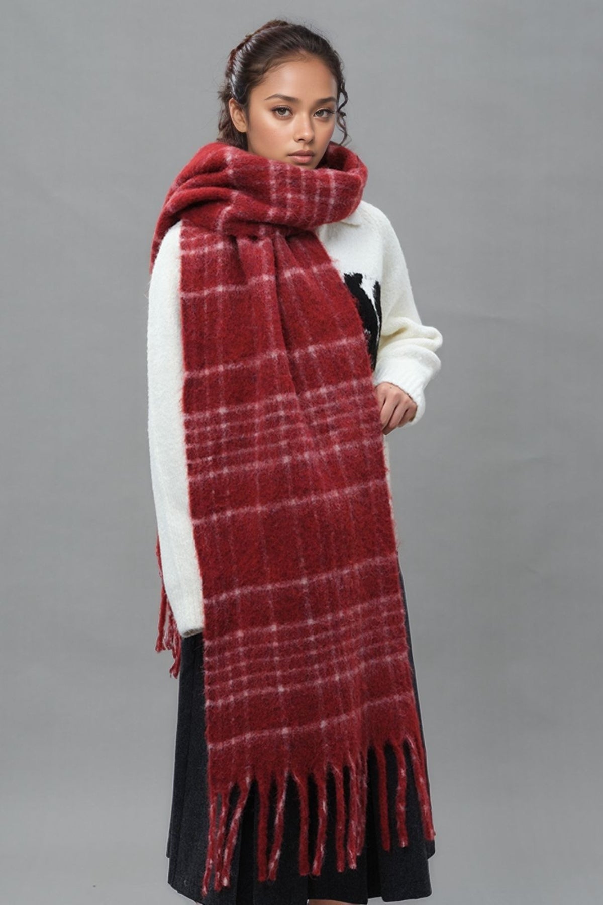 Women Fur Scarf Plaid Fringe Thermal Warm Long Scarves Accessories 93d2ed98-2a07-43fd-aabc-0cb6919c22f0-Max Trendsi