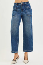 RISEN Womens Baggy Jeans Slouchy Cropped with Front Patch Pocket 93f0e661393d41829e0336392b81bb1c-Max-Origin Trendsi