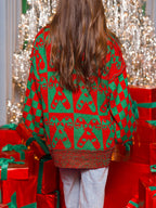 Candy Cane Sweater Christmas Check Round Neck Soft Women Red Pullover 94169116-e623-4149-96ef-2d82fa7602e9-Max Trendsi