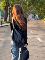 Adjustable Strap Crossbody Bag, Large Size, Made of PU Leather, Imported