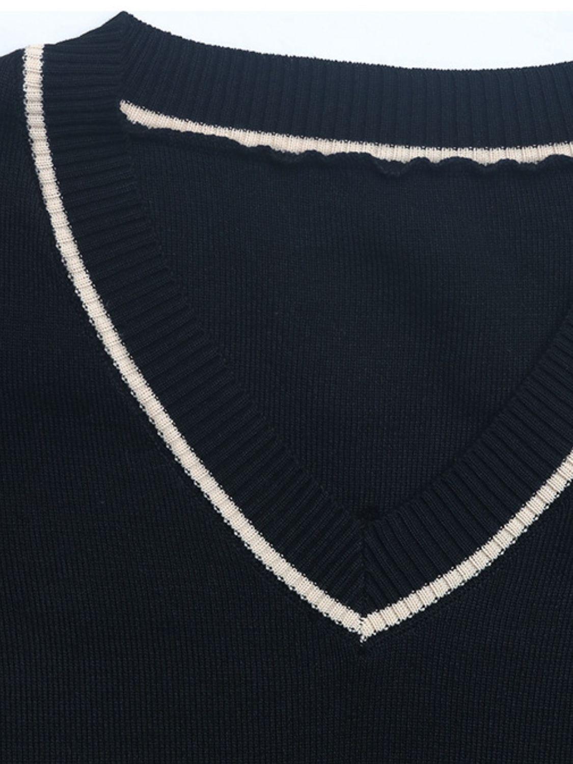 Knit Outfit Set Perfee V-Neck Long Sleeve Top and Pants Set 946db081-d0e3-4ef3-9b02-823ba18fdb85-Max Trendsi