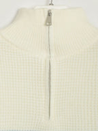 Women Striped Sweater Half Zip High Neck Long Sleeve Soft Knit Pullover 94dfc1fa-efb7-493a-991f-b16284cf1546-Max Trendsi