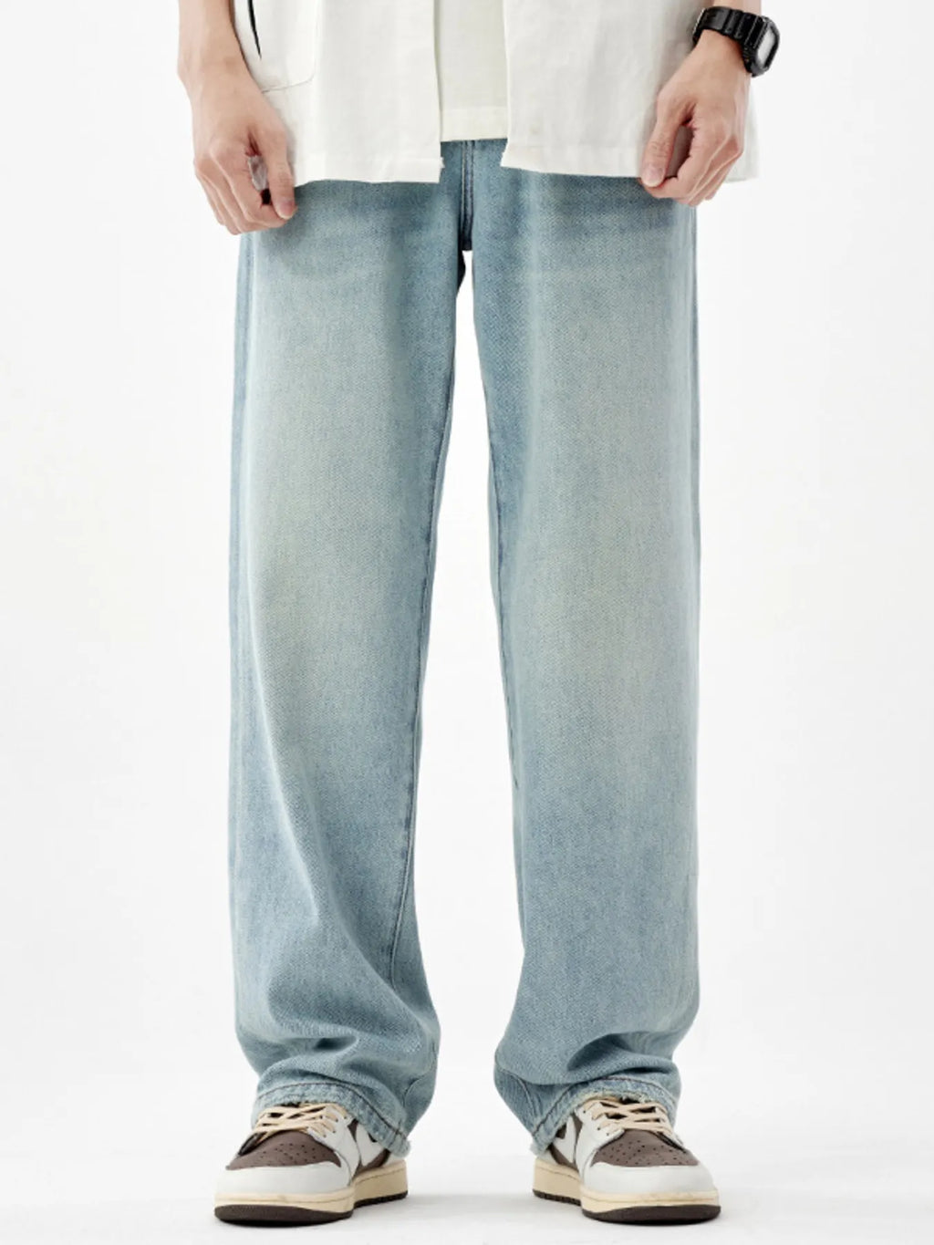 Men's Jeans Wide Leg Loose Fit Light Blue Wash Denim Pants 94ead226a1e447638e81896f17390771-Max-Origin Trendsi