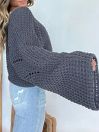 Women's Sweater Openwork Knit Oversized Batwing Long Sleeve 95173d9f-566c-4c36-b9c9-0577148e9540-Max-Origin Trendsi