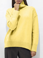 Turtleneck Women Sweater Basic Solid Oversized Long Sleeve Soft Knit Acrylic 952d5cc2-30e4-46b8-af35-e51bb804911f-Max Trendsi