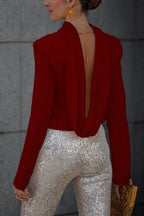 Women Blouse Backless Cowl Neck Long Sleeve Elegant Party OYL Tops 952e524d-5d7b-40af-aeb7-b3676008c88f-Max Trendsi