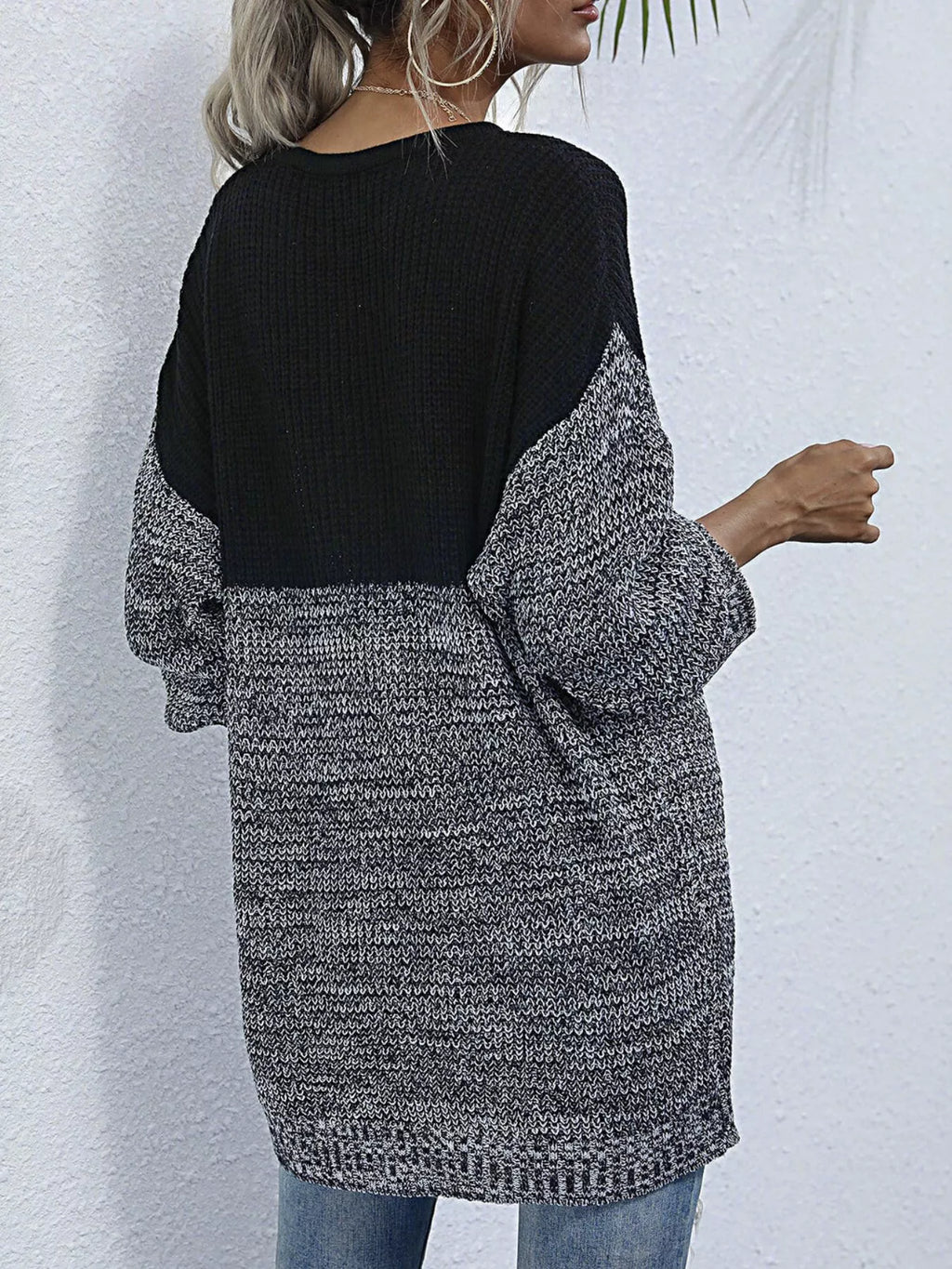 Women's Oversized Sweater Color Block Long Sleeve Knitwear 955b9644-c330-47f0-9145-d1532fdf4f26-Max-Origin Trendsi