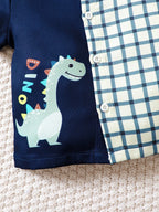 Baby Boy Set Navy Blue Hat Dinosaur Plaid Button Up Top and Shorts 3-Piece 957a814f-b54c-40b7-869b-c16dfa53af62-Max-Origin Trendsi