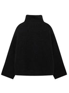 Plush Jacket Women Zip Up Turtleneck Long Sleeve Collared Warm Coat 957d8faf-38d6-4984-846d-689ad3b08e0b-Max Trendsi