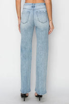 RISEN Straight Jeans High Rise Light Blue Washed 95a23debe1d548c5bb247c92a0ade2d5-Max-Origin Trendsi