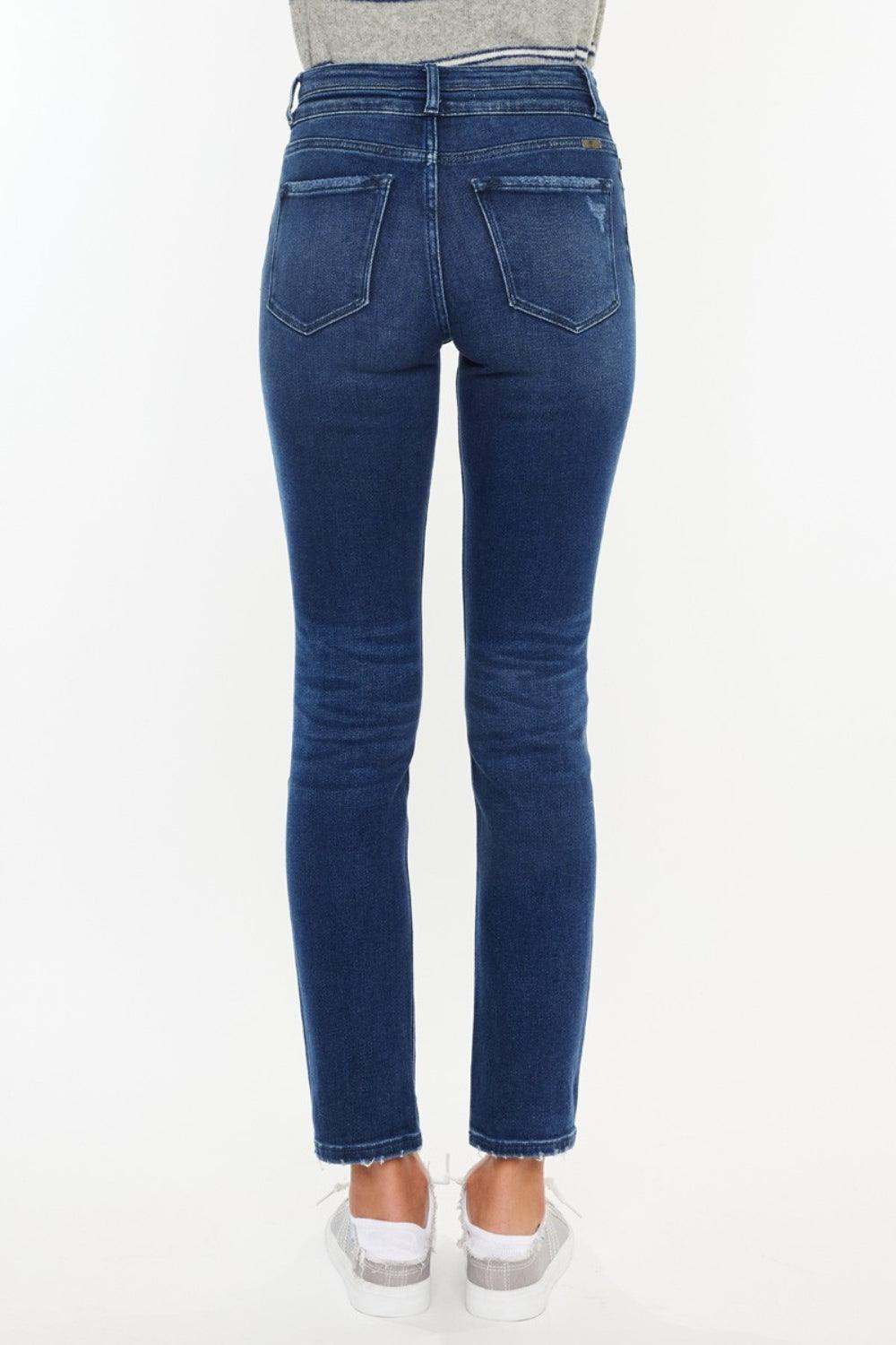 High Rise Slim Straight Blue Jeans Denim Pants 961dc83d-add9-4a63-84f5-542caef3e3f1-Max Trendsi