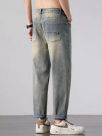 Men's Jeans Straight Leg Blue Gary Wash Denim Pants 96521c3d-b55c-4ea8-b4a9-6fc9e5734b44-Max-Origin Trendsi