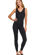 Zenana Breathable Seamless Ribbed Sports Jumpsuit