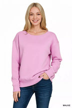 Zenana Fleece Sweatshirt Womens Mauve Boat Neck Long Sleeve Pullover 967c7b86-d7bd-4291-a2c9-ffbcbee963bc-Max-Origin Trendsi