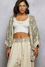 POL Crochet Cardigan Sage Green Multi Open Front Floral Pattern 967dfb24-9c55-4109-a27f-5a3a23784d50-Max-Origin Trendsi