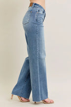 Judy Blue Baggy Jeans Women's V - Front Wasit Style Medium Washed Denim 968bc77ada5146fd910be9a8d7cf8c67-Max-Origin Trendsi