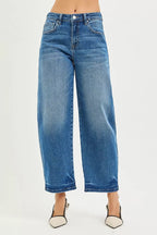 RISEN Womens Barrel Jeans Medium Wash Slouchy Cropped Denim Pants 968d0d47e9c543ab879952e6dde83122-Max-Origin Trendsi