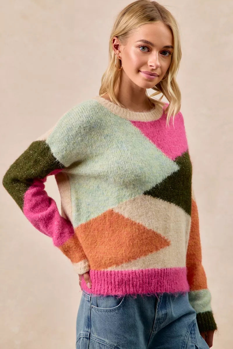 BiBi Multi Color Block Sweater Womens Cozy Knit Fashion Pullover 9697f8f052c34f08a557a8f617b24a9f-Max-Origin_092f0dcf-4927-40db-a8ff-a573ebe1e697 Trendsi