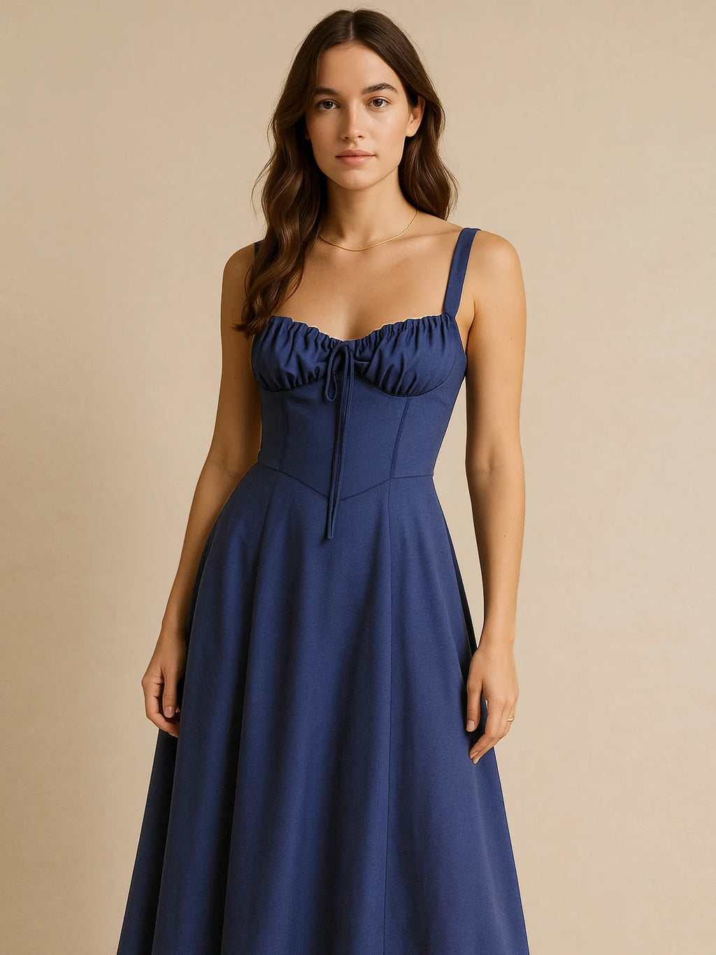 Midi Cami Dress Side Slit Sweetheart Tied Neck Floral with Straps S-3XL Navy 971980ca-cd27-4081-b2d9-6d8e473f252e-Max-Origin Trendsi