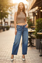 RISEN Womens Barrel Jeans Medium Wash Slouchy Cropped Denim Pants 97224afe2dc94d1cb6b1244b45f397a7-Max-Origin Trendsi
