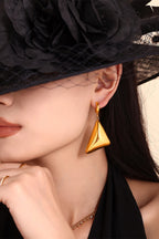 Dangle Earrings Triangle 3D Shape 18K Gold-Plated Gold Women Stainless steel 973c6186-b5fb-4c28-92e9-0e006f235648-Max Trendsi
