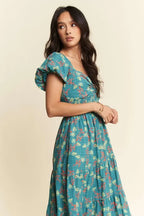 Davi & Dani Maxi Dress Lightweight Tiered with Sweetheart Neckline Teal Green 97a00ee85fa34bcca379a493ca634e63-Max-Origin Trendsi
