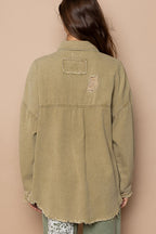 POL Shacket Raw Hem Distressed Mocha Herb Pocketed Long Sleeve 97d1ef01-b4be-4a7c-a574-42414995f558-Max Trendsi