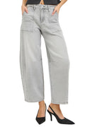 RISEN Slouchy Cropped Barrel Jeans for Women