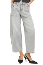 RISEN Slouchy Cropped Barrel Jeans for Women