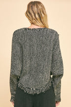 Davi & Dani Crop Sweater Women Fringe Hem Overlapping Asymmetrical Top 980dfc99-d869-474d-b5a9-b004ee7e2c79-Max Trendsi