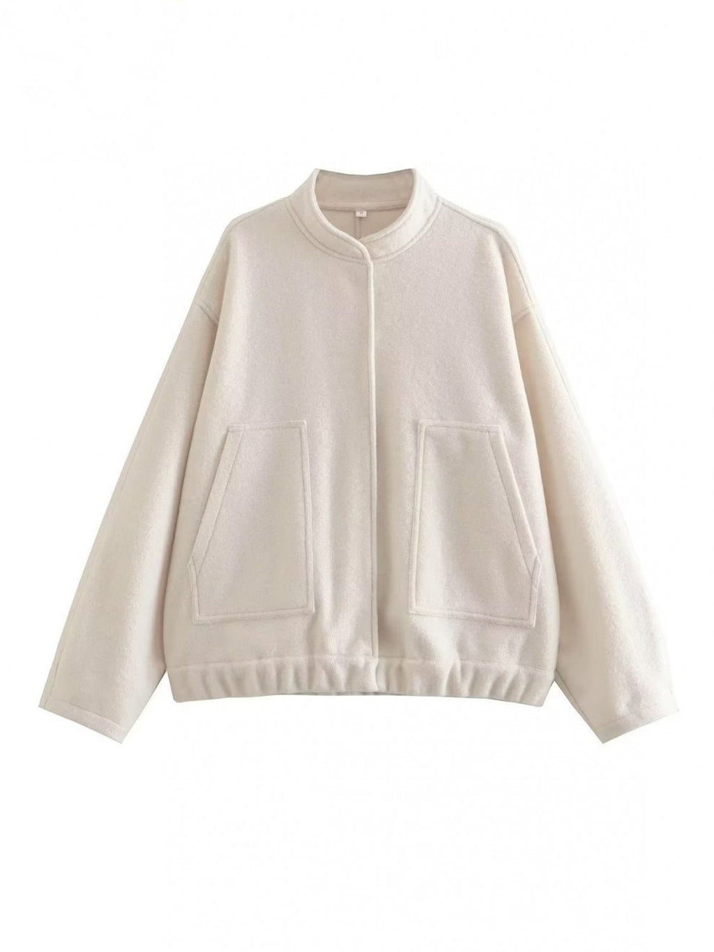 Women Jacket Snap Collared Long Sleeve Elastic Hem Oversized Pocketed 9843833e-a9db-4e2e-9ba7-f252ee8a48aa-Max Trendsi