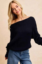BiBi Waffle Knit Off Shoulder Top 98533b49f0bd4c5f92df16af756f245a-Max-Origin Trendsi