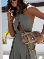Women's Jumpsuit Wide Leg Cutout Halter Neck Backless Zipper Overall 98672f84-73f1-49c8-a89c-a351b8674c72-Max-Origin Trendsi
