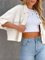 Jacket Button Up Flap Pocket Soft Unlined Long Sleeve Outwear 987c725b-6b21-42e2-91e5-192bbadceb28-Max Trendsi