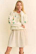 Davi & Dani USA Cardigan Floral Embroidery Pattern Button Down Long Sleeve 987f0795-49bf-4a27-bf6f-f5c6639879f0-Max Trendsi
