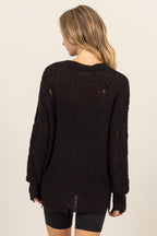 HYFVE Knit Women Sweater Black Distressed Long Sleeve Knit Top 9893e4b1-3b6b-4cd6-a49c-49d03913836f-Max Trendsi