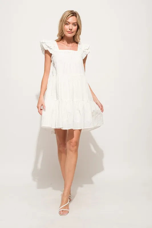 And The Why Tiered Dress Off White Origami Pleating Ruffled Short Sleeve 98b70514e415402f9ef28b565fcf37cd-Max-Origin Trendsi