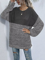 Women's Oversized Sweater Color Block Long Sleeve Knitwear 98c5de89-735d-47e4-a136-783492bef95a-Max-Origin Trendsi