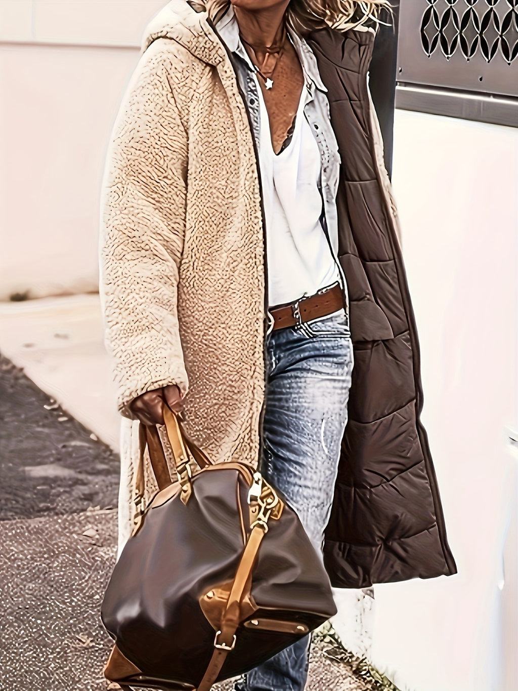 Padded Women Long Coat Plus Size Zip Up Sherpa Fur Lined Hooded Quilted 98f5d20a-7af8-44e3-8c6d-f29420b61aa8-Max Trendsi